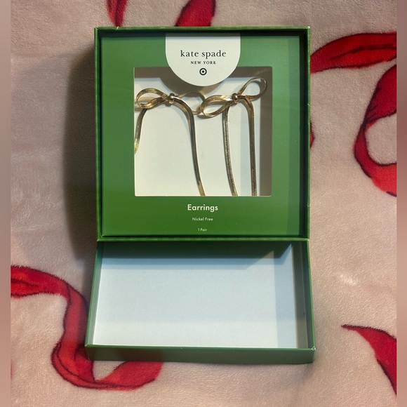 Kate Spade New York x Target Bow Linear Drop Stud Earrings - Picture 1 of 3